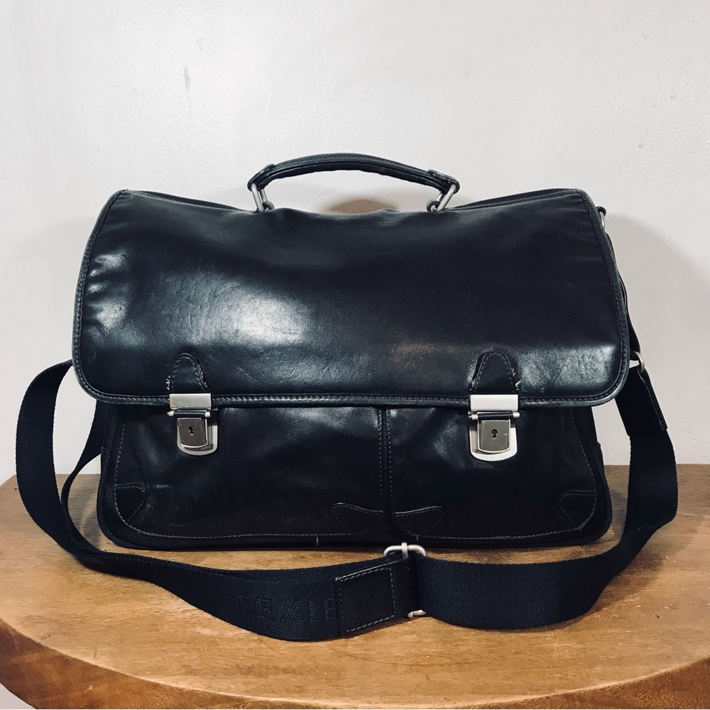 Texier unisex leather briefcase